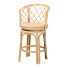 bali & pari Ayu Bohemian Light Honey Rattan Swivel Counter Stool