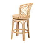 bali & pari Ayu Bohemian Light Honey Rattan Swivel Counter Stool