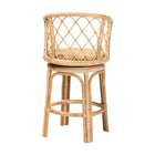 bali & pari Ayu Bohemian Light Honey Rattan Swivel Counter Stool
