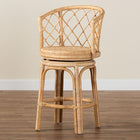bali & pari Ayu Bohemian Light Honey Rattan Swivel Counter Stool