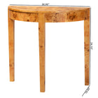 bali & pari Jihan Modern and Contemporary Natural Real Burl Wood Half-Moon Console Table