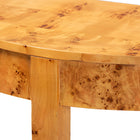bali & pari Jihan Modern and Contemporary Natural Real Burl Wood Half-Moon Console Table