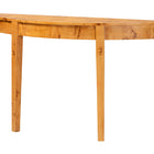 bali & pari Jihan Modern and Contemporary Natural Real Burl Wood Half-Moon Large Console Table