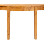 bali & pari Jihan Modern and Contemporary Natural Real Burl Wood Half-Moon Large Console Table