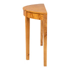 bali & pari Jihan Modern and Contemporary Natural Real Burl Wood Half-Moon Large Console Table