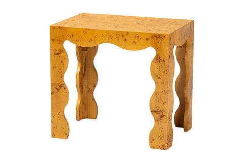 bali & pari Huxley Modern and Contemporary Natural Real Burl Wood End Table