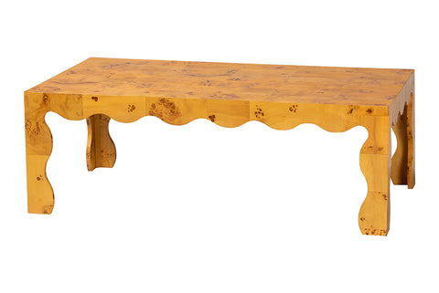 bali & pari Huxley Modern and Contemporary Natural Real Burl Wood Coffee Table
