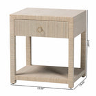 bali & pari Nata Bohemian Woven Natural Grasscloth 1-Drawer Nightstand