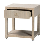 bali & pari Nata Bohemian Woven Natural Grasscloth 1-Drawer Nightstand