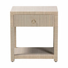 bali & pari Nata Bohemian Woven Natural Grasscloth 1-Drawer Nightstand