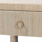 bali & pari Nata Bohemian Woven Natural Grasscloth 1-Drawer Nightstand