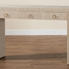 bali & pari Cielo Bohemian Woven Natural Grasscloth 3-Drawer Console Table