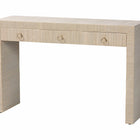 bali & pari Cielo Bohemian Woven Natural Grasscloth 3-Drawer Console Table