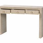 bali & pari Cielo Bohemian Woven Natural Grasscloth 3-Drawer Console Table