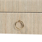 bali & pari Cielo Bohemian Woven Natural Grasscloth 3-Drawer Console Table