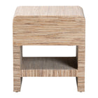 bali & pari Callan Bohemian Woven Natural Grasscloth 1-Drawer Nightstand