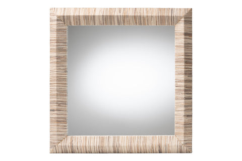 bali & pari Adino Bohemian Woven Natural Grasscloth Square Accent Mirror