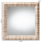 bali & pari Adino Bohemian Woven Natural Grasscloth Square Accent Mirror