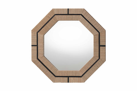 bali & pari Mirai Bohemian Woven Grasscloth Octagon Accent Mirror