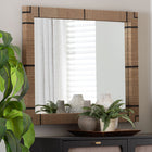 bali & pari Mirai Bohemian Woven Grasscloth Rectangle Accent Mirror