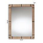 bali & pari Mirai Bohemian Woven Grasscloth Rectangle Accent Mirror