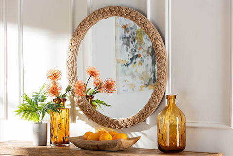 bali & pari Shara Coastal Braided Rope Accent Mirror