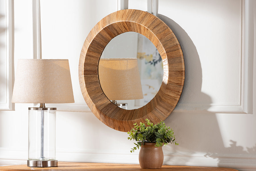 bali & pari Tarun Bohemian Grasscloth Accent Mirror