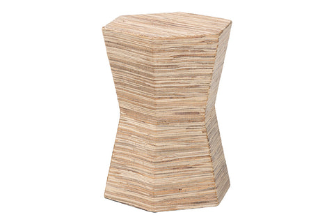bali & pari Idana Bohemian Woven Grasscloth Hourglass End Table