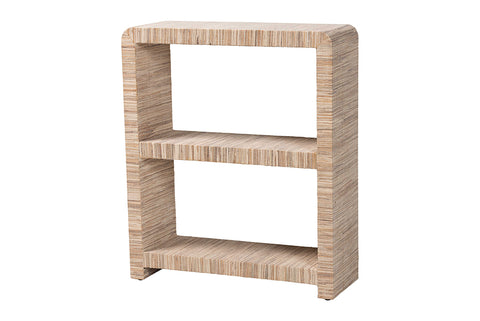 bali & pari Lucy Bohemian Woven Grasscloth Bookshelf