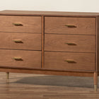 Baxton Studio Mandolin Mid-Century Ash Walnut Wood 6-Drawer Dresser