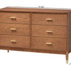 Baxton Studio Mandolin Mid-Century Ash Walnut Wood 6-Drawer Dresser