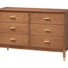 Baxton Studio Mandolin Mid-Century Ash Walnut Wood 6-Drawer Dresser