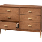 Baxton Studio Mandolin Mid-Century Ash Walnut Wood 6-Drawer Dresser