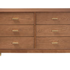 Baxton Studio Mandolin Mid-Century Ash Walnut Wood 6-Drawer Dresser