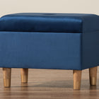 Baxton Studio Elias Modern Navy Blue Velvet Fabric Storage Ottoman