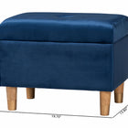 Baxton Studio Elias Modern Navy Blue Velvet Fabric Storage Ottoman