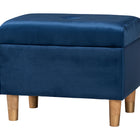 Baxton Studio Elias Modern Navy Blue Velvet Fabric Storage Ottoman