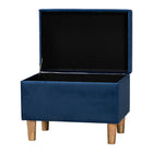Baxton Studio Elias Modern Navy Blue Velvet Fabric Storage Ottoman