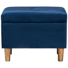 Baxton Studio Elias Modern Navy Blue Velvet Fabric Storage Ottoman