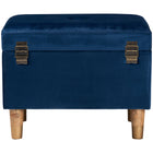 Baxton Studio Elias Modern Navy Blue Velvet Fabric Storage Ottoman