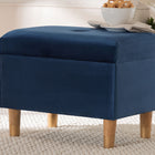 Baxton Studio Elias Modern Navy Blue Velvet Fabric Storage Ottoman
