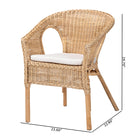 bali & pari Abbey Modern Bohemian Natural Rattan Dining Chair