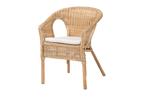bali & pari Abbey Modern Bohemian Natural Rattan Dining Chair