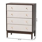 Baxton Studio Nikolai Mid-Century Beige Fabric and Wenge Brown Wood 4-Drawer Chest