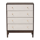 Baxton Studio Nikolai Mid-Century Beige Fabric and Wenge Brown Wood 4-Drawer Chest