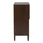 Baxton Studio Nikolai Mid-Century Beige Fabric and Wenge Brown Wood 4-Drawer Chest