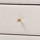 Baxton Studio Nikolai Mid-Century Beige Fabric and Wenge Brown Wood 4-Drawer Chest