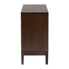 Baxton Studio Nikolai Mid-Century Beige Fabric and Wenge Brown Wood 6-Drawer Dresser