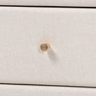 Baxton Studio Nikolai Mid-Century Beige Fabric and Wenge Brown Wood 6-Drawer Dresser
