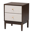 Baxton Studio Nikolai Mid-Century Channel Tufted Beige Fabric and Wenge Brown Wood 5-Piece Queen Bedroom Set